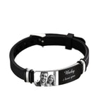 Custom Photo Engraved Black Bracelet – A Unique Keepsake for Your Special One