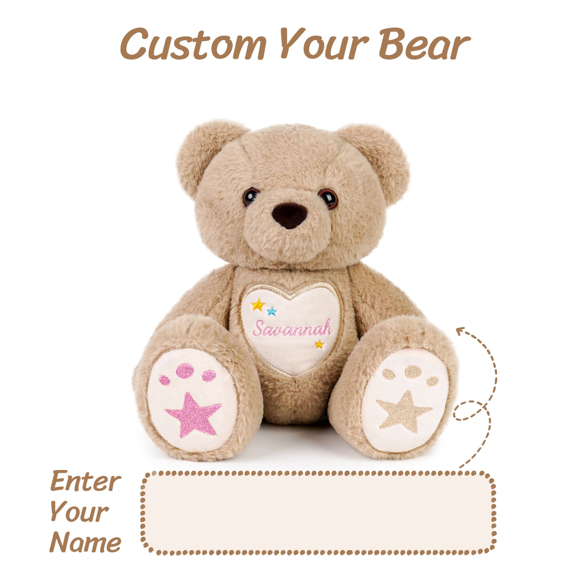 Starlight Teddy Bear - Short-Pile Fur - Personalized Gift