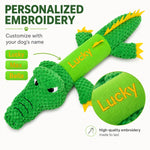 Custom Embroidered Crocodile Dog Toy - Squeaky & Durable Plush