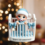 Baby Inside Gift Box 3D Effect Personalized Acrylic Ornament- Gift for Newborn