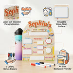 Personalized First Day of School Board, Dry Erase Sign | Custom name, dry erase wood sign, 8 x 10 in, preschool kindergarten photos, 3 markers included