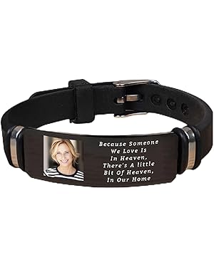 Custom Photo Engraved Black Bracelet – A Unique Keepsake for Your Special One