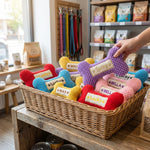 Personalized Dog Bone - Hand-Embroidered Name - Squeaky Toy