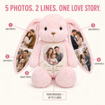 Personalized Photo Memory Bunny – Custom Couple Gift with 5 Photos & Message
