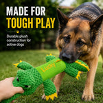 Custom Embroidered Crocodile Dog Toy - Squeaky & Durable Plush