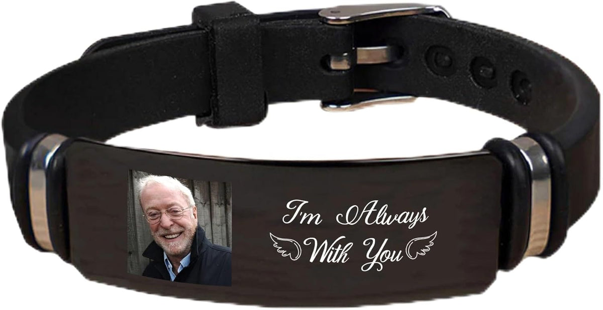 Custom Photo Engraved Black Bracelet – A Unique Keepsake for Your Special One