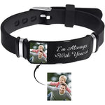 Custom Photo Engraved Black Bracelet – A Unique Keepsake for Your Special One