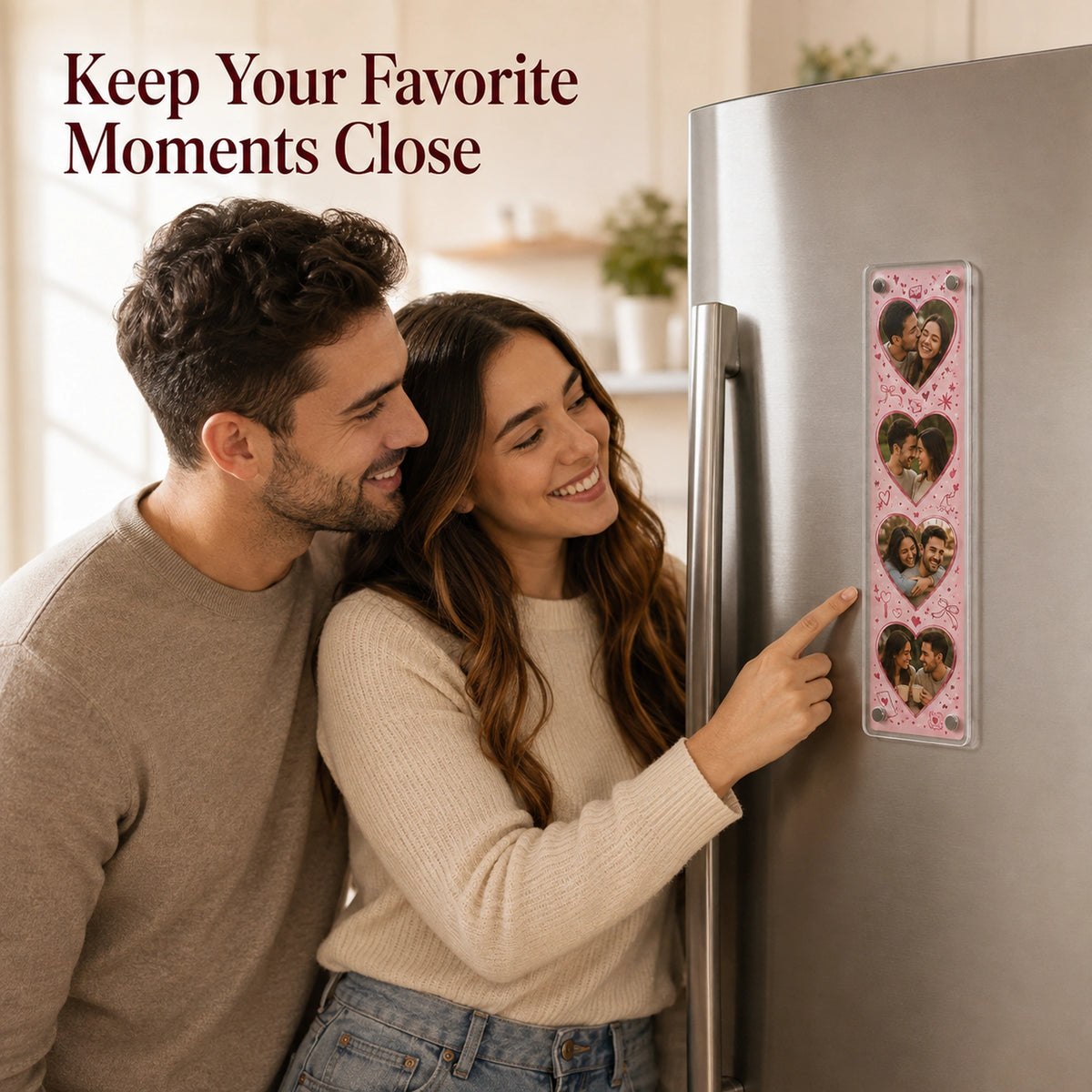 Custom Magnetic Acrylic Photo Magnets with 4 Interchangeable Frames
