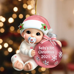 Baby Inside Gift Box 3D Effect Personalized Acrylic Ornament- Gift for Newborn