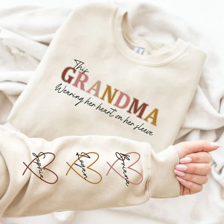 Wear Your Heart on Your Sleeve – Personalized Mama Sweatshirt with Kids’ Names