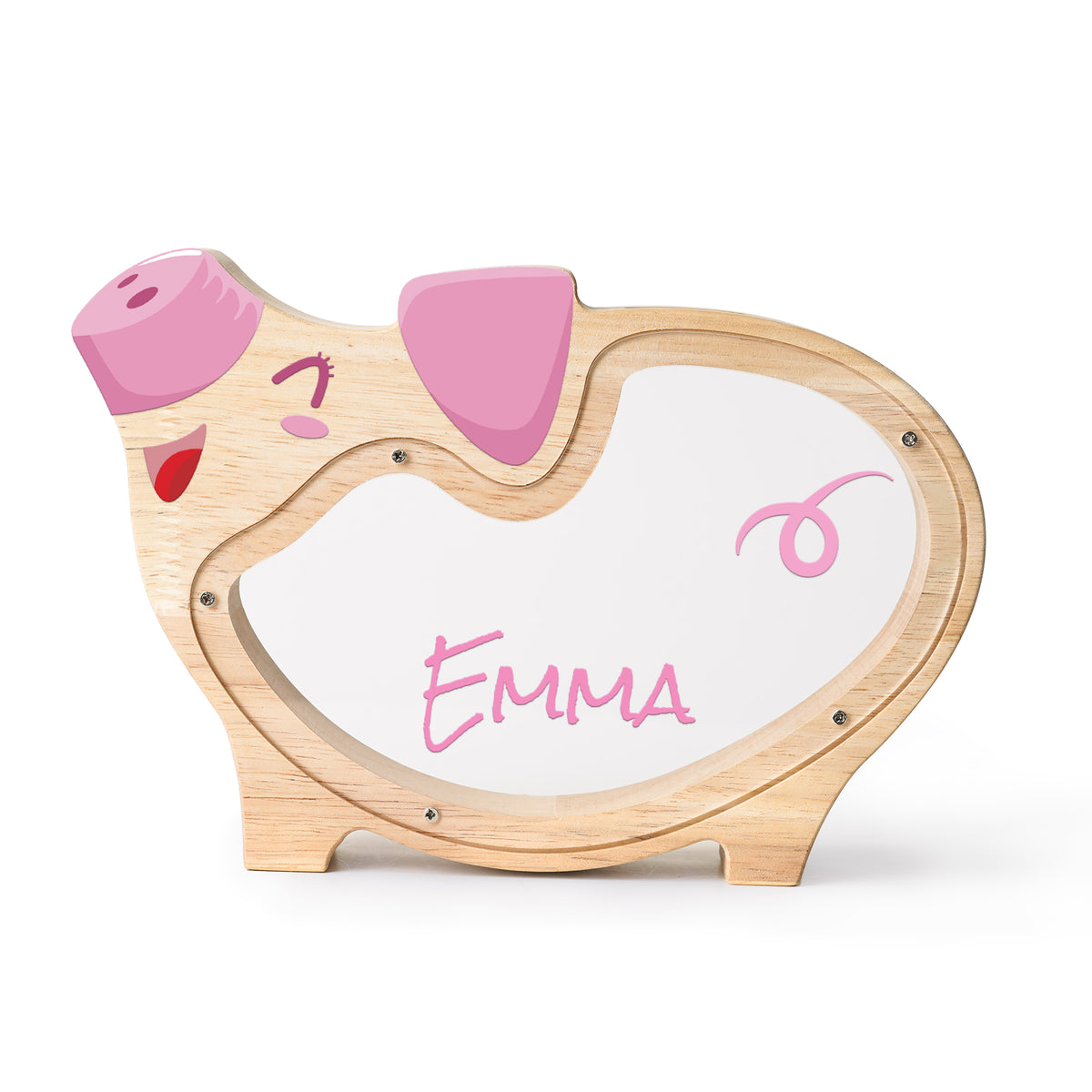 Piggy Bank for Kids, Personalized Wooden Money Box, Custom Piggy Bank Toy, Creative Saving Bank for Girls Boys, Ideal Birthday Back to School Gifts for Children & Decor