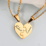 Personalized Puzzle Heart Necklace