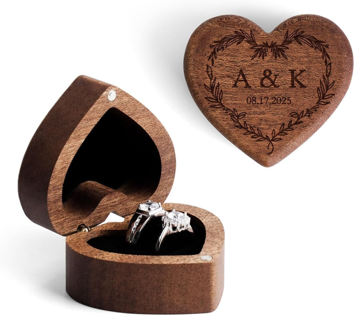 Personalized Wooden Wedding Ring Box