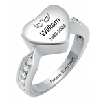 Personalized Name Date Memorial Heart Urn Ring
