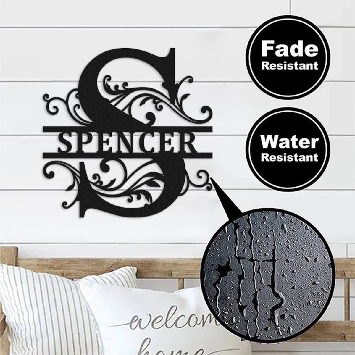 Personalized Family Name Metal Sign-Monogram Wall Decor