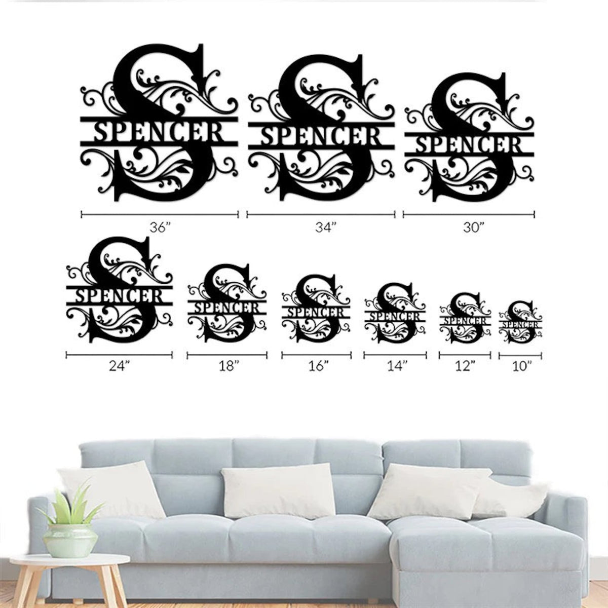 Personalized Family Name Metal Sign-Monogram Wall Decor