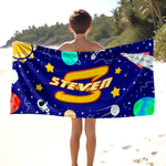 Personalized Kids Beach Towels with Names - 6 Sizes, Cotton/Poly