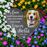 Custom Photo Slate Garden Stake - Personalized Pet Memorial Gifts For Dogs, Cats - Hearts Hold Eternal Memories