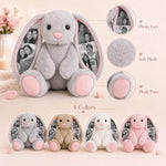 Custom Photo Bunny Plush – Personalized Hidden Ear Picture Bunny Gift for Couples Anniversary