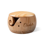 Personalized Engraved Wood Yarn Bowl - Ideal for Knitting & Crochet. Perfect Birthday/Mother's Day Gift for Mom, Grandma or Knitting Enthusiasts