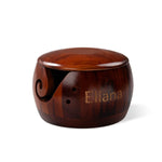 Personalized Engraved Wood Yarn Bowl - Ideal for Knitting & Crochet. Perfect Birthday/Mother's Day Gift for Mom, Grandma or Knitting Enthusiasts