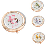 Personalized Makeup Mirror with Cartoon Character, Birth Flower & Name - Ideal for Women, Perfect Mother's Day Gift