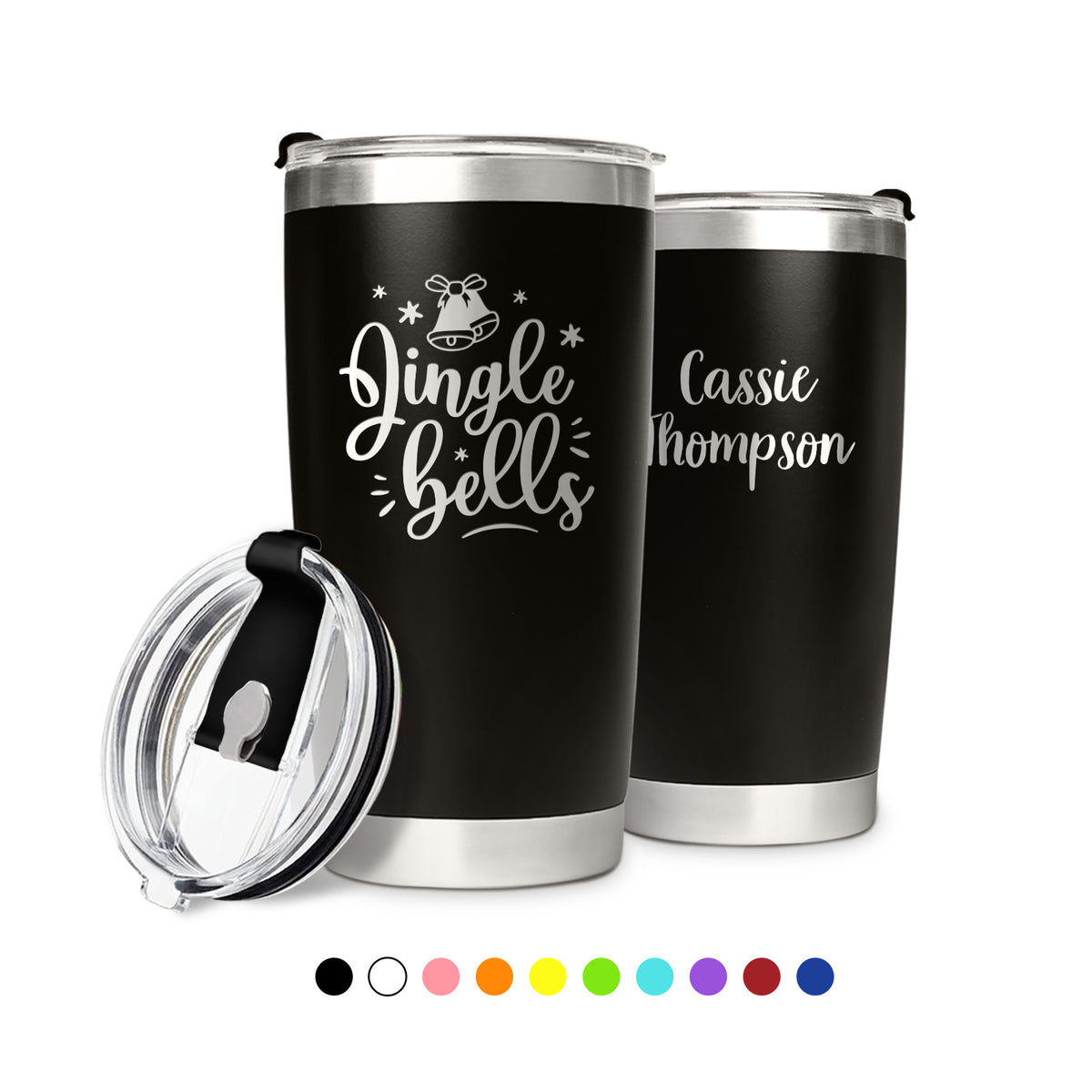 Christmas bells Customized Name Travel Coffee Tumbler