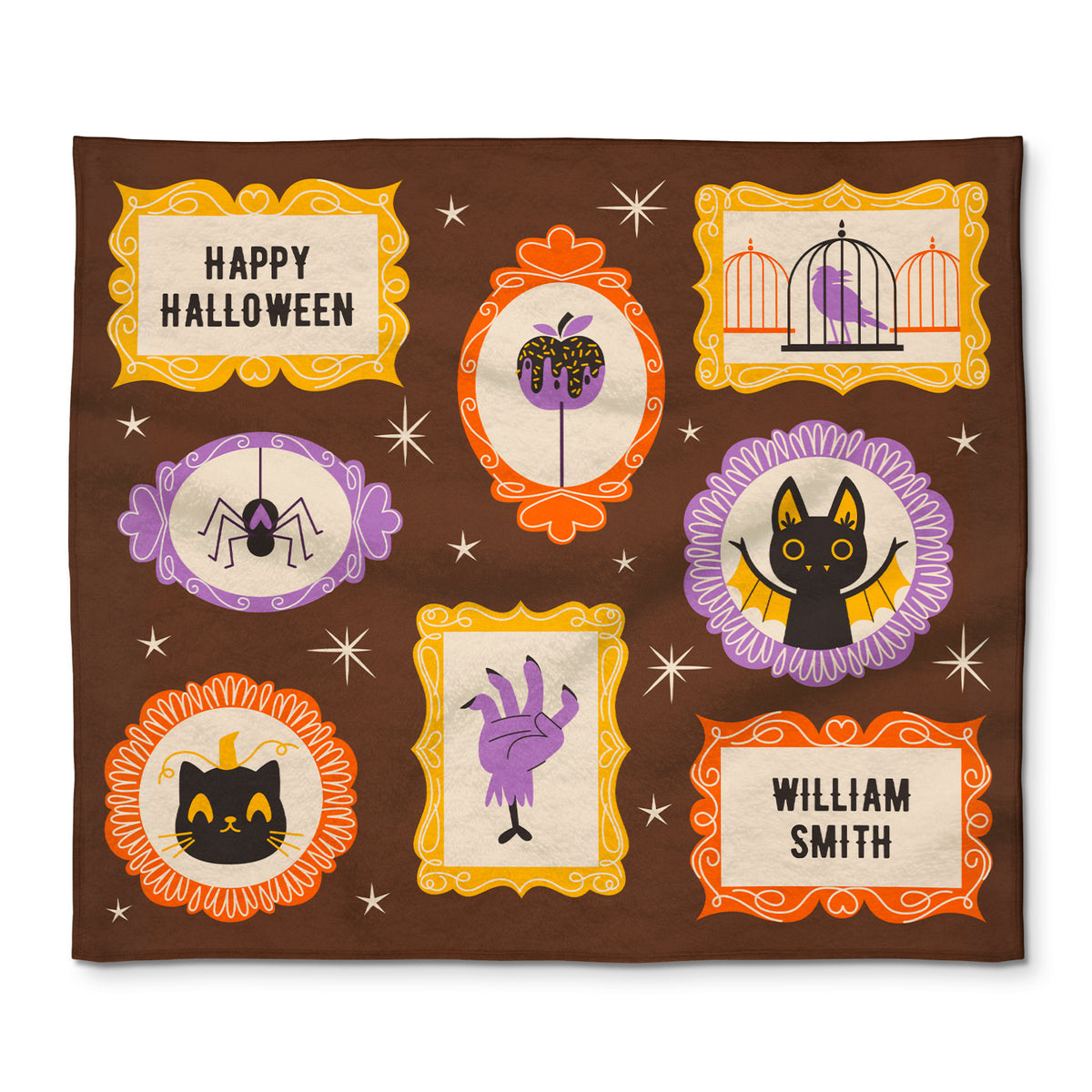 Haunted Halloween Candy Party Custom Name Blanket
