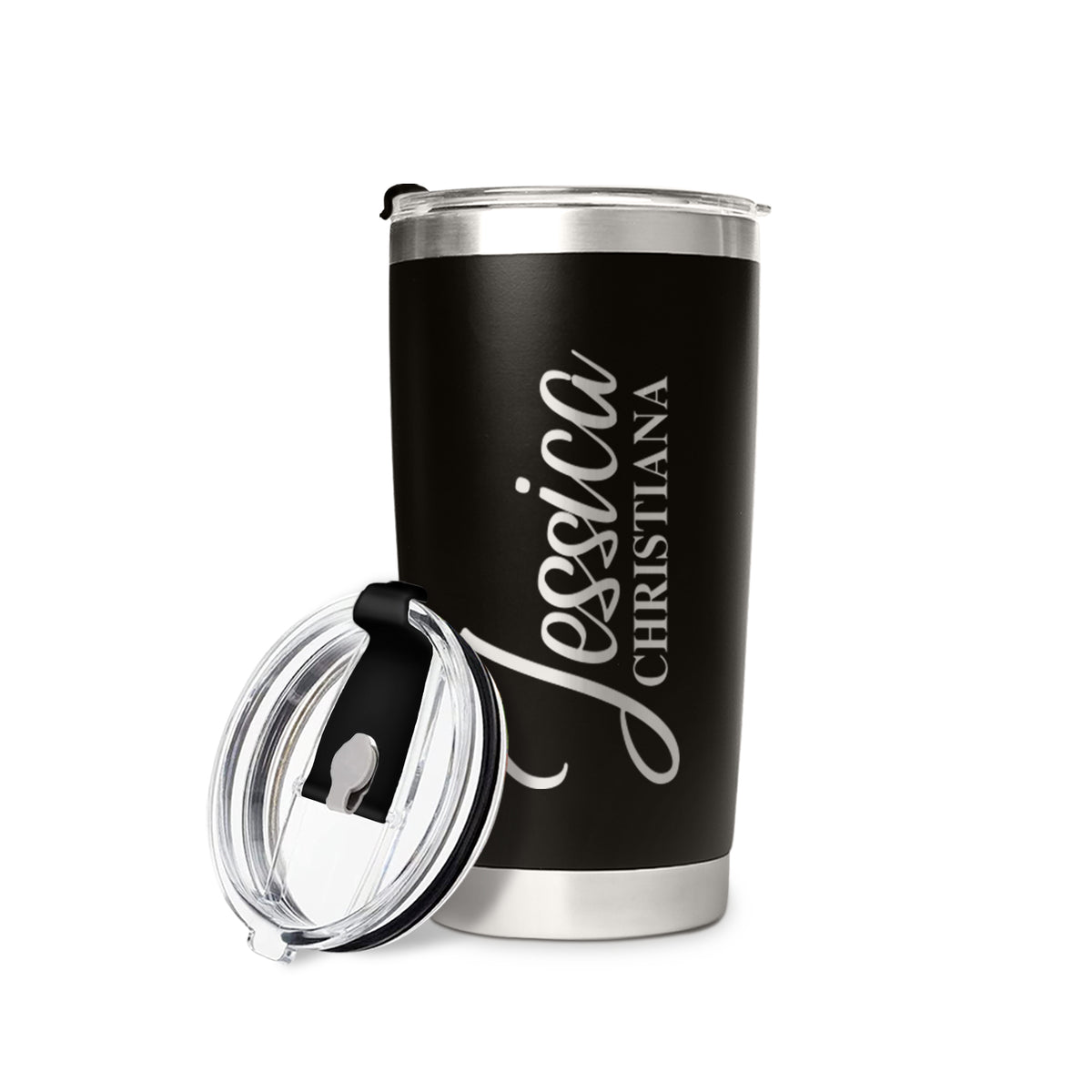 Personalized Coffee Tumbler With Text Name, Custom 20oz Stainless Steel Tumbler With Lid And Vacuum Insulated