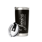 Personalized Coffee Tumbler With Text Name, Custom 20oz Stainless Steel Tumbler With Lid And Vacuum Insulated