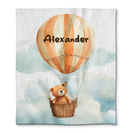 Personalized Hot Air Balloon Baby Shower Gift Custom Name Blanket
