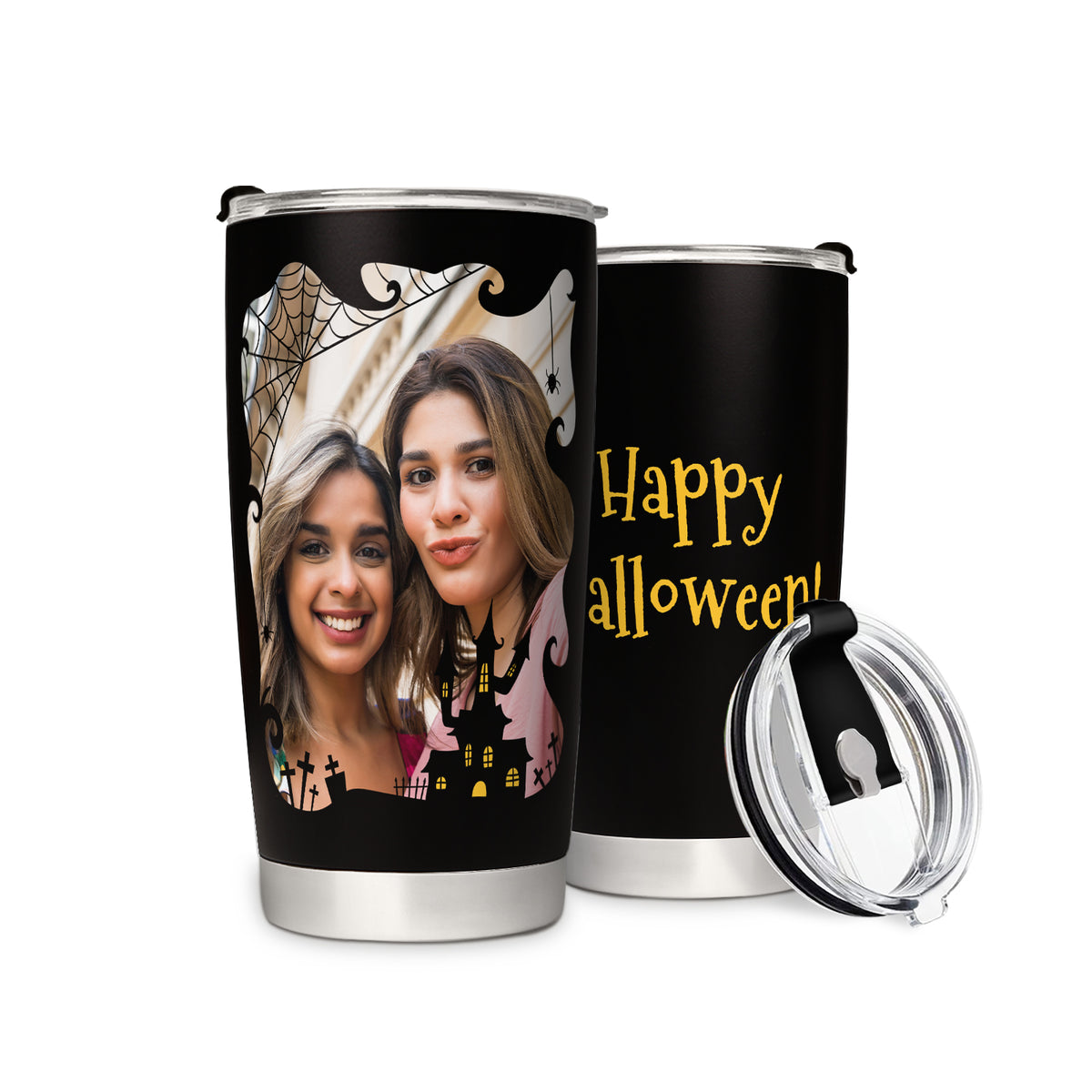 Halloween Pumpkin Friends Customized Photo Stainless Steel Tumbler