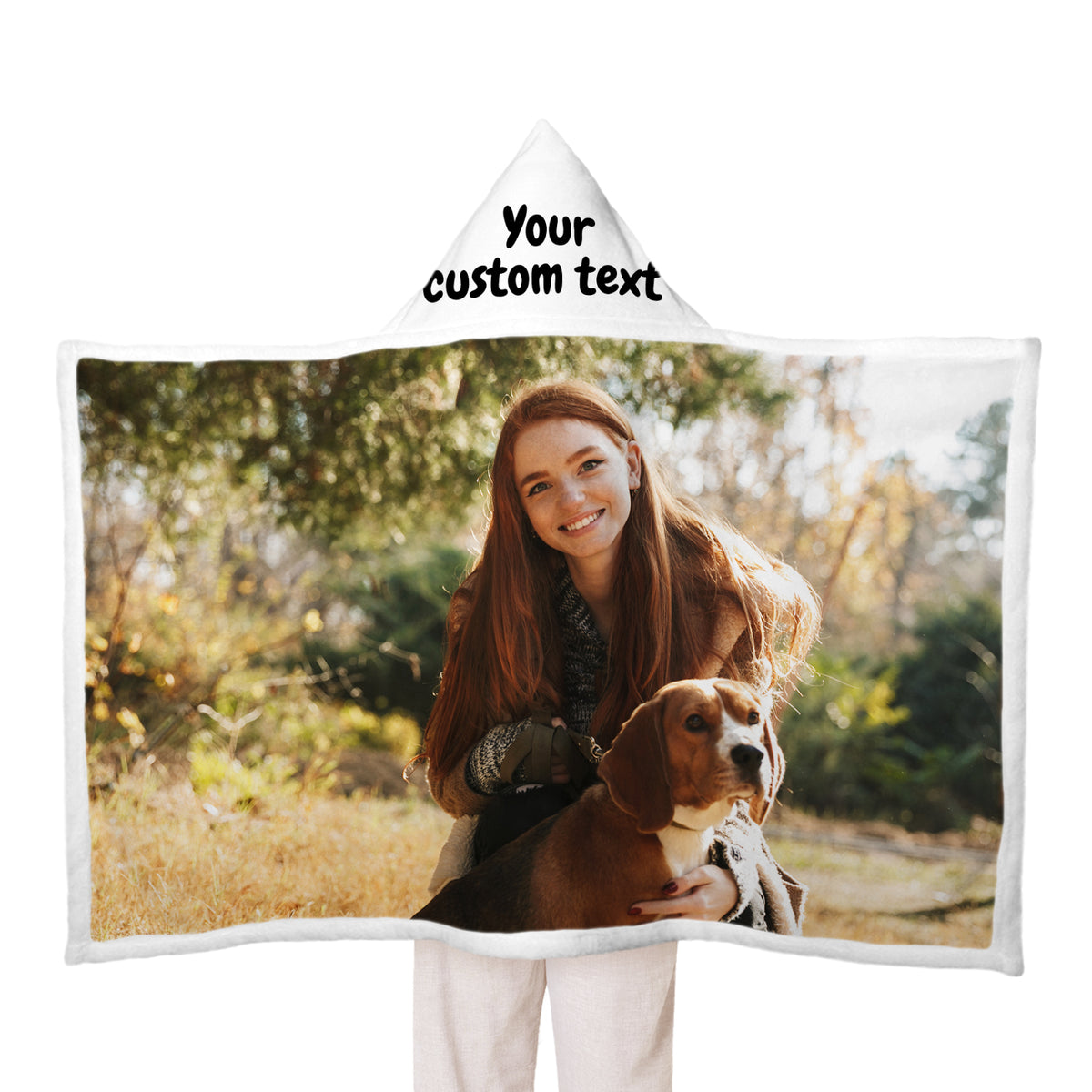 Custom Pet Lover Name & Photo Style Hooded Blanket