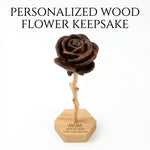 Personalized Wooden Rose Keepsake - Custom Engraved Gift for Her