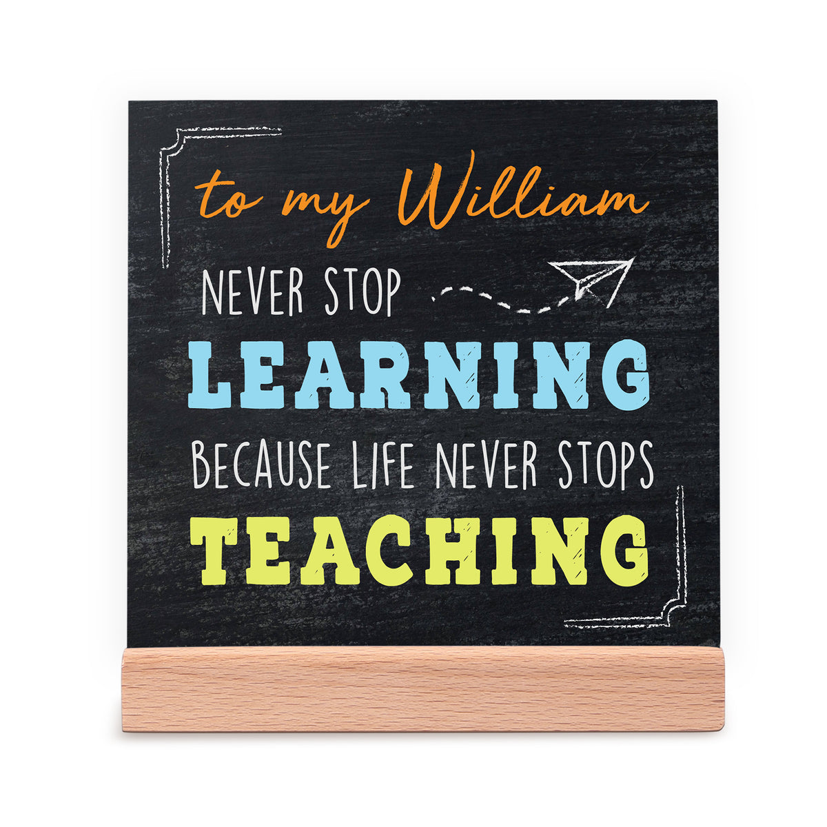 Never Stop Personalized Motivational Home Office Desk Black Decor