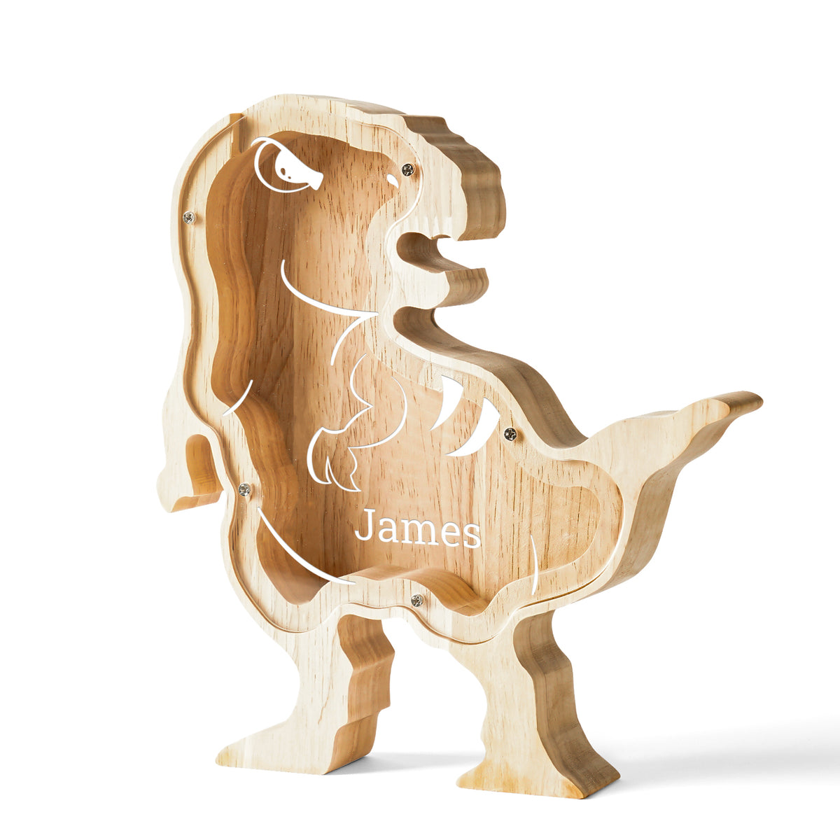 Personalized Wooden Dinosaur Piggy Banks for Kids - Ideal Birthday Gifts, Decor & Educational Toys