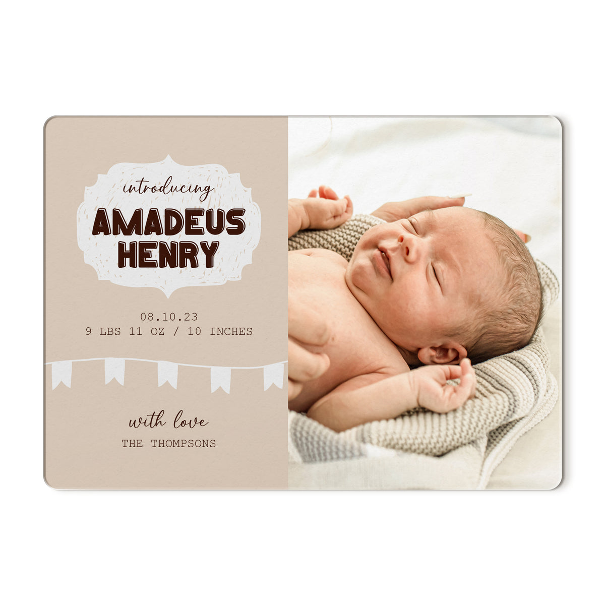 Baby Name Announcement Sign for Photo Prop Baby Shower Nursery Gift