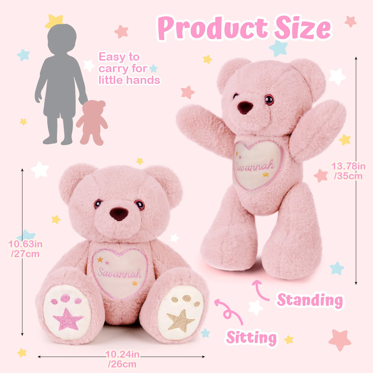 Starlight Teddy Bear - Short-Pile Fur - Personalized Gift
