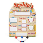 Personalized First Day of School Board, Dry Erase Sign | Custom name, dry erase wood sign, 8 x 10 in, preschool kindergarten photos, 3 markers included