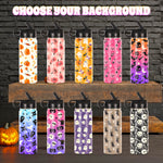 Personalized Halloween Water Bottle w/Name for Kids, 18oz Custom Insulated Sports Waterbottle w/Handle Straw & Lid for Kids, Customized Halloween Gifts for Girls Boys Halloween Decor