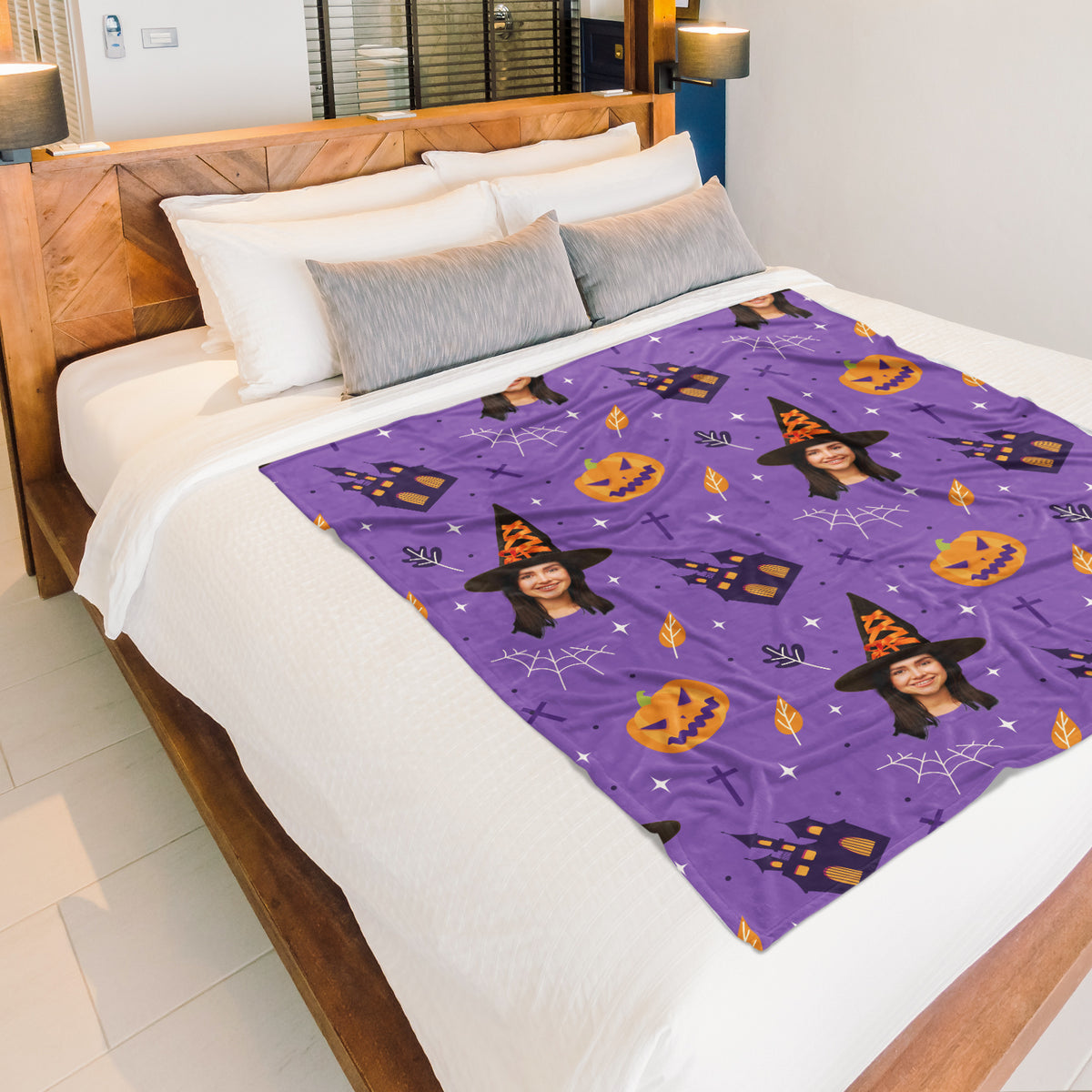 Happy Halloween Creating Memories with Floating Faces Your Blanket