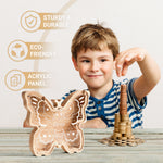 Personalized Wooden Butterfly Piggy Banks - Ideal for Kids' Birthdays, Decor & as Educational Toys