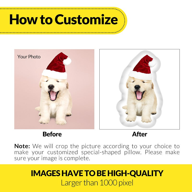 Custom Shaped Photo Pillow – Personalized Pet, People, or Any Picture Gift