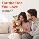 Personalized Photo Teddy Bear with Bouquet Options