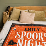 Halloween Throw Blanket Fall Orange Plush Blankets