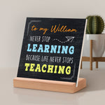 Never Stop Personalized Motivational Home Office Desk Black Decor