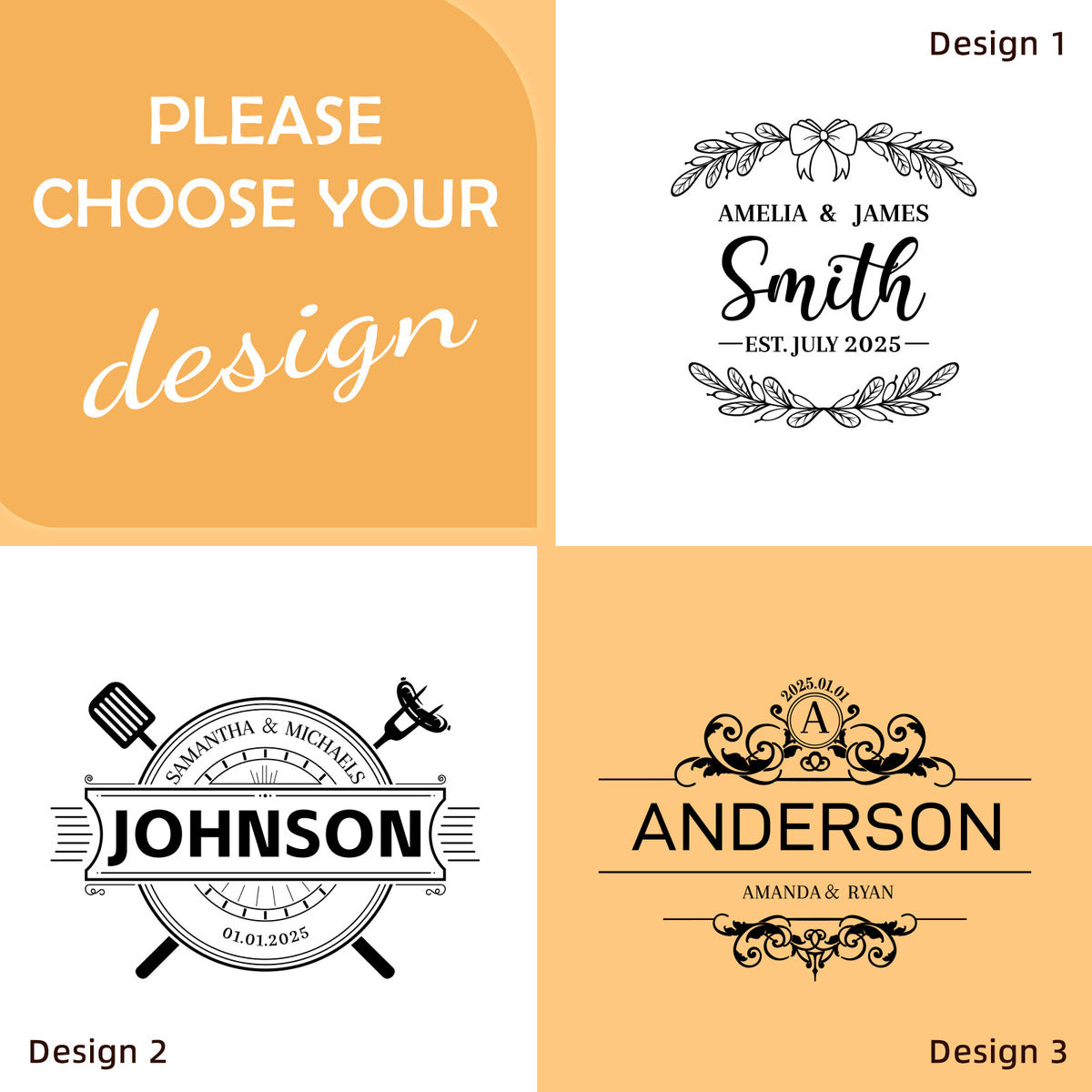 Personalized Wood Cutting Board – Custom Engraved with Names Dates – Gift for Weddings, Anniversaries, Housewarmings. Functional Serving Platter (11x8.3 Inches)