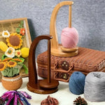 Magnetic Wooden Rotating Yarn Holder - Ideal for Knitting & Crochet. Stable Organizer, Perfect Gift for Mom, Knitters & Crocheters