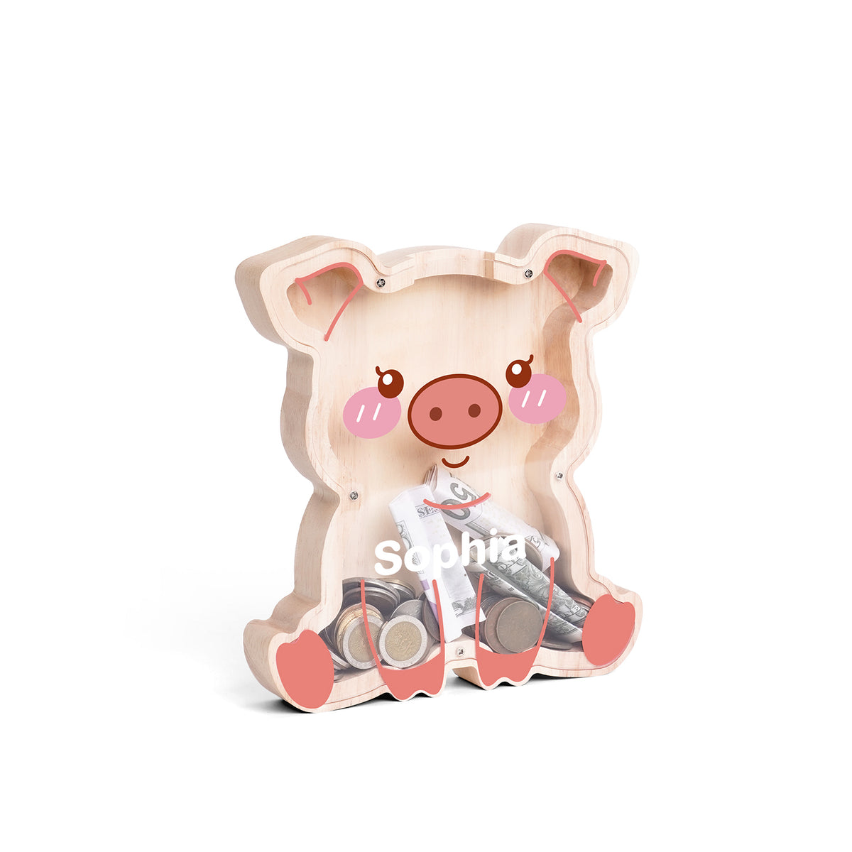 Wooden Piggy Banks for Kids