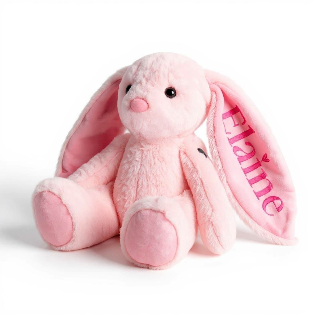 Pink · Personalized Name Embroidered Bunny Plush